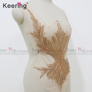 Vente en gros de mariée élégante Ose or Wph-1725 appliques de strass - Product Image 2