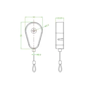 Kunci kabel Oval otomatis, perekat dua sisi anti-maling kotak tarik anti-hilang untuk kendali jarak jauh keamanan