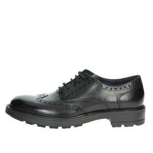 Chaussures habillées noires Oxford K-9971 pour hommes avec design à bout ailé et semelle en caoutchouc pour tenue formelle - Product Image 1