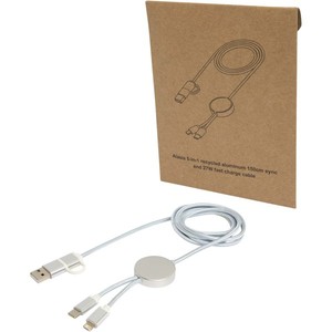 Alasia 150ซม. 5-in-1 27 W cavo Di sinronizzonizzione Dati ricarica rapida in alluminio E plastica riciclata - Product Image 1