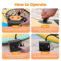 Compresseur d'air 22 psi avec batterie lithium intégrée 2600 mAh, pompe électrique gonflable pour SUP, bateaux à pagaie, camping et tentes