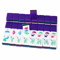 Jeu de Mahjong Américain 166 Tuiles en Acrylique Violet avec Logo Personnalisé, Impression Intérieure 4 Couches, NMJL Std 30mm, Cadeau de Voyage, Vente Directe Usine