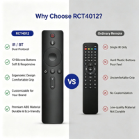 Control Remoto para Barra de Sonido, Modo Dual IR y BLE, RCT4012, OEM, ODM, de Fábrica, 12 Teclas, Botón de Silicona, 2 Pilas AAA, Código Específico, Logotipo Personalizado