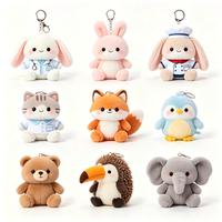 Porte-clés en peluche personnalisé en promotion, mignon dessin animé, mini jouet en peluche, pendentif de sac, cadeau promotionnel d'entreprise