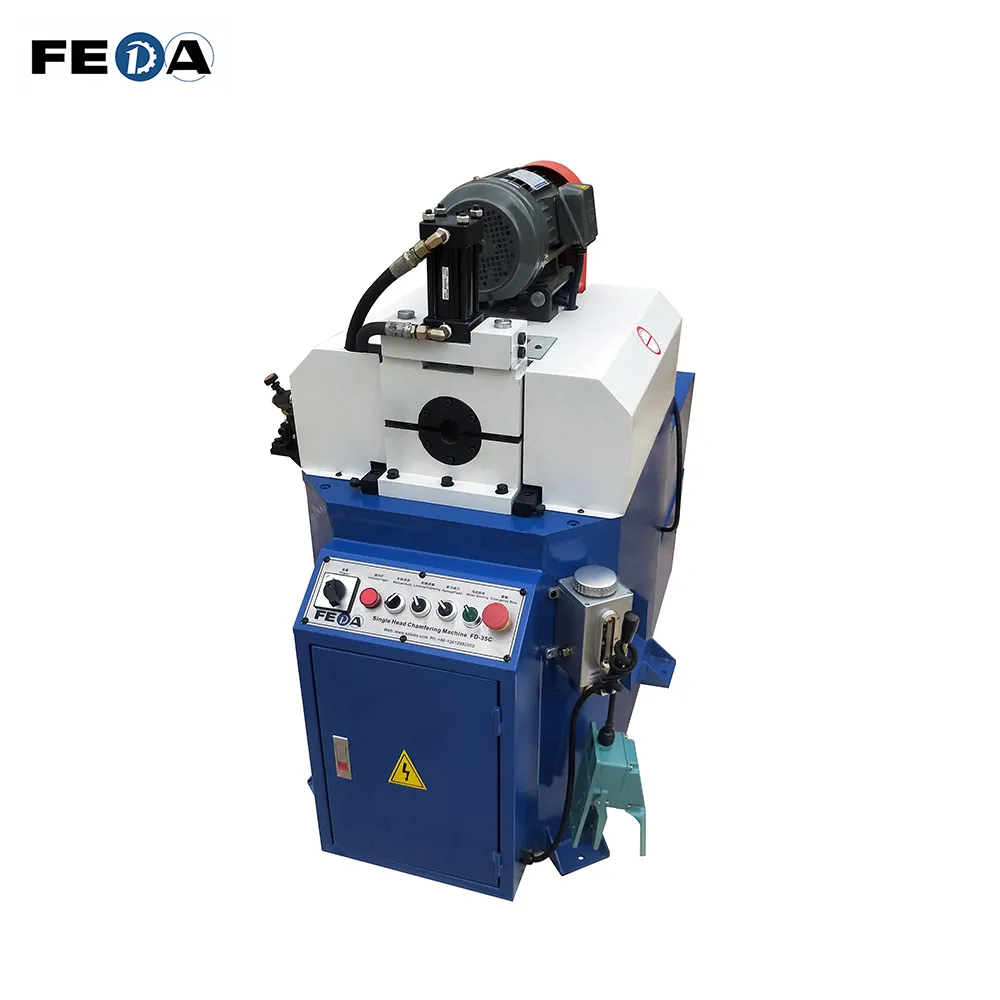 FEDA FD-35C Chamfering Machine Steel Pipe Chamfer Manual Single Head Pipe Bar Chamfering Machine for Steel Pipe Bar End Side