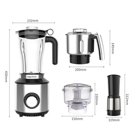Mixeur Électrique Commercial Happy Partner pour Cuisine Professionnelle, Mixeur et Broyeur, Machine à Smoothies et Jus, Mixeurs