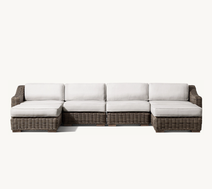 Modern Luxury All Weather Patio Garden Hotel Pool <b>Rattan</b> Set <b>Outdoor</b> Furniture Modular U-Chaise Sectional - Product Image 1
