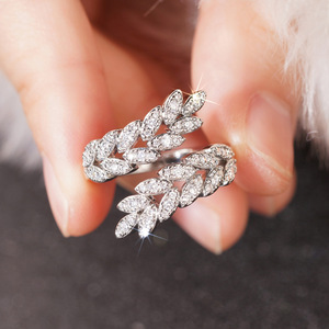 Anello Regolabile da Donna a Foglia di Grano Aperta, Elegante Stile Naturale, Gioiello alla Moda da Dito - Product Image 5