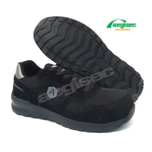 AEGISEC ESD safety shoes suede leather lightweight calzado de seguridad anti slip composite toe safety shoes supplier