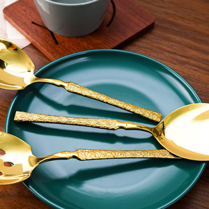 Juego de cucharas para servir de acero inoxidable 316, pulido espejo, color sólido, para uso en restaurantes y hoteles. - Product Image 4