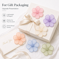 Adornos de Organza Bordados con Flores, Elegantes y Transparentes, para Decoración de Empaques y Pedidos OEM, Venta al Por Mayor