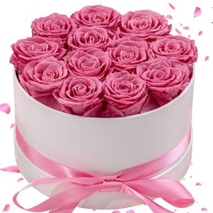 Caja <span class=keywords><strong>de</strong></span> Rosas Preservadas Quiet Luxury, 12 Rosas Rosadas Hechas <span class=keywords><strong>a</strong></span> <span class=keywords><strong>Mano</strong></span>, Cilindro Blanco, Regalo OEM para <span class=keywords><strong>Aniversario</strong></span> <span class=keywords><strong>de</strong></span> Bodas, Navidad, Larga Duración <span class=keywords><strong>de</strong></span> 3 <span class=keywords><strong>a</strong></span> 5 <span class=keywords><strong>A</strong></span>ños - Product Image 1