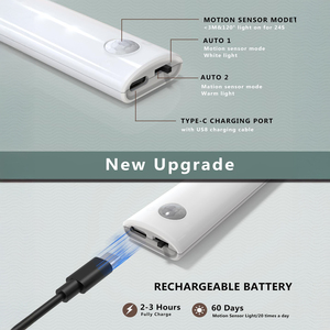 Under Cabinet <b>Lights</b>,Closet <b>Lights</b> <b>Motion</b> <b>Sensored</b> Rechargeable Battery Operated Cupboard <b>Light</b> for Hallway, Closet, Kitchen - Product Image 4