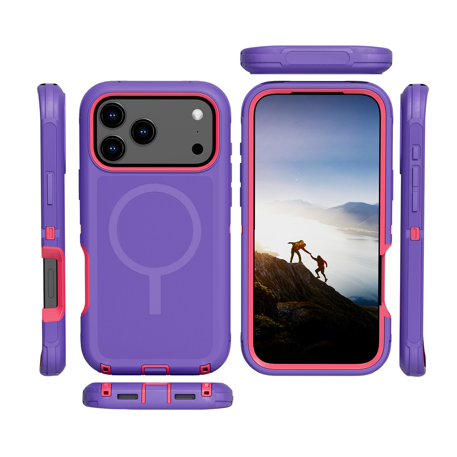 Wholesale Phone Accessories Mobile Cover Cellphone Case Defender Phone Protector with Clip for iPhone 17 18 Pro Max · image 1