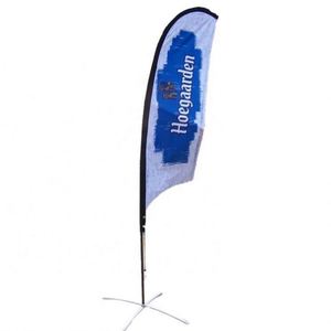 OEM Two-Ply Knitted Polyester Curve Feather <b>Flag</b> 2M with 1.5Kgs Cross Base Elegant Design Product Category <b>Flags</b> - Product Image 1