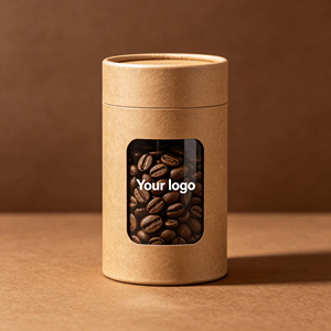 Tube en papier kraft écologique avec emballage pour café en grains, thé, matcha, conteneur cylindrique en carton biodégradable, OEM personnalisé - Product Image 2