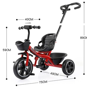 <span class=keywords><strong>Tricycle</strong></span> pour enfants pas cher en gros de Chine avec poignée de poussée, poussette à 3 roues pour bébé à vendre - Product Image 4