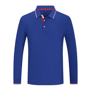 Polo Unisex da Golf tinta unita sportiva Casual a maniche lunghe con colletto