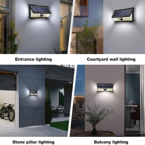 Sản phẩm mới 6000K ngoài trời ABS Acrylic IP65 cảm biến chuyển động điều khiển ánh sáng Đèn tường LED năng lượng mặt trời ánh sáng sân vườn - Product Image 6