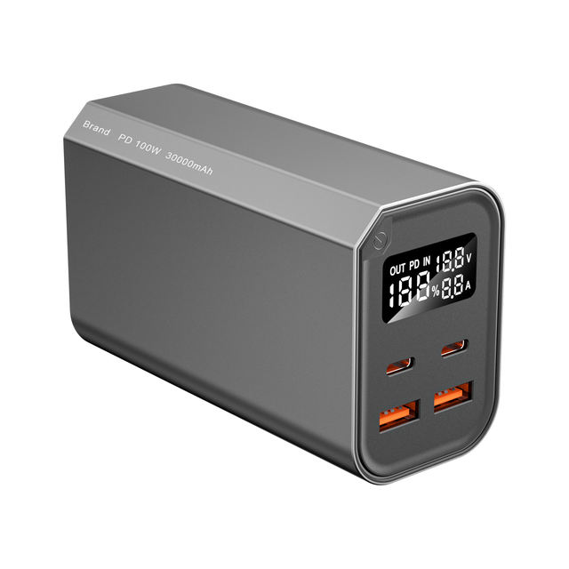 Wholesale Luxury Aluminum Alloy 20000mAh PD 100W Fast Charging Laptop Power Bank with LED Display for Computer & Notebook
