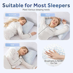 Almohada <span class=keywords><strong>de</strong></span> Fibra <span class=keywords><strong>de</strong></span> Bambú <span class=keywords><strong>de</strong></span> Doble Cara para Dormir <span class=keywords><strong>de</strong></span> Lado o Boca Arriba, Ajustable, Suave y Firme, <span class=keywords><strong>con</strong></span> Espuma Viscoelástica Triturada para Aliviar el <span class=keywords><strong>Dolor</strong></span> <span class=keywords><strong>de</strong></span> <span class=keywords><strong>Cuello</strong></span> - Product Image 5