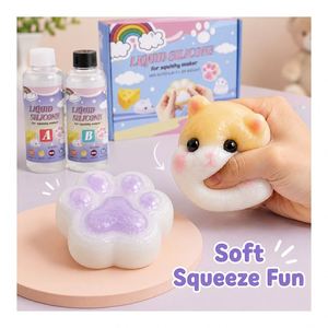 Children Craft Activity <b>Silicone</b> Set Personalized Squeeze Toys Paw Cheese Hamster Molds Colors <b>Beads</b> Flocking Dust - Product Image 3