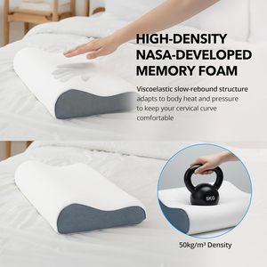 Ergonomic Cervical Contour Memory Foam <b>Bed</b> Pillow with Orthopedic <b>Support</b> Shoulder Pain Relief and Sleeping Comfort - Product Image 5