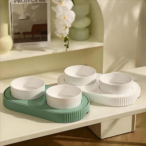 ชามอาหารแมวชามเซรามิกสองชั้นแบบมีอุณหภูมิคงที่ชามสัตว์เลี้ยงแบบบูรณาการสำหรับอาหารแมวอาหารสุนัขน้ำชามให้อาหารสัตว์เลี้ยง - Product Image 1