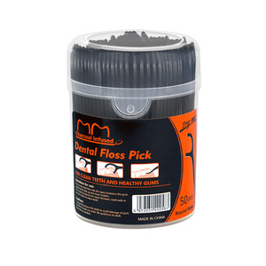 Fournisseur direct d'usine, livraison rapide, fil dentaire en charbon de bambou, 50 pièces, cure-dents jetables, fil fin pour l'exportation - Product Image 1