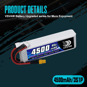 Vsvaw 3S Lipo Batterij 11.1V 4500Mah Rc Batterij Met Xt60 Connector 65c Voor Rc Truck Auto Fpv Drones Drone Vliegtuig Diy Racing - Product Image 3