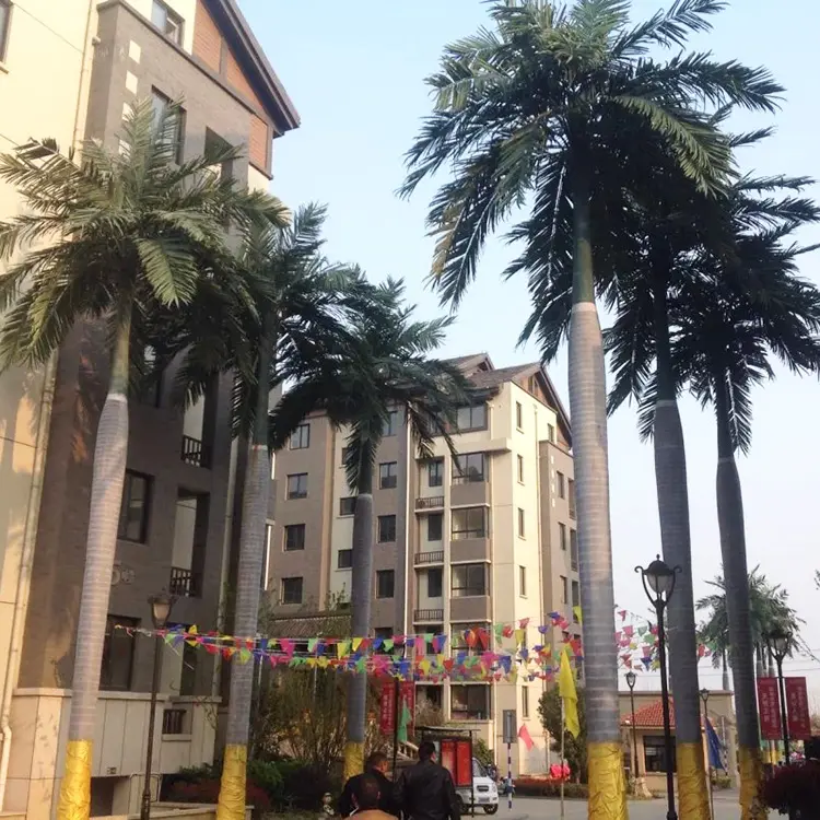 Atacado preço 27 pés 10m 15m interior exterior, decoração do jardim enfeite artificial rei palmeira real árvore