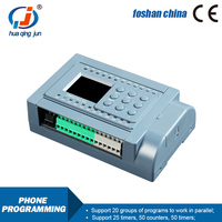 PLC Huaqingjun de 8 Entradas y 8 Salidas de Relé con Control por Aplicación Móvil WIFI, Controlador PLC Simple Todo en Uno para Anunciador