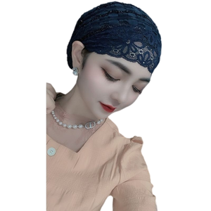 Fast customizationRetro Bead Turban Hat <b>Elastic</b> Polyester Headwrap Scarf Hijab for Muslim Ladies with Tassel Vintage Ethnic OEM - Product Image 1