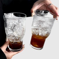 XUANHUI Unieke Moderne Brede-mondstuk Glazen Beker Zonder Handvat Zonder Deksel IJs Americano Koffie Grote Capaciteit Frisdrank Fruitthee