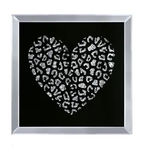 กระจกคริสตัลรูปหัวใจสำหรับตกแต่งบ้านกระจกคริสตัลรูปสัตว์เสือประดับผนังรูปหัวใจหรูหรา