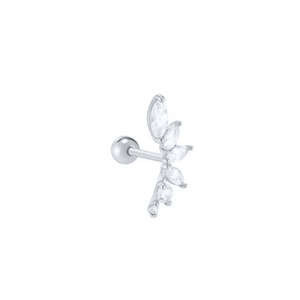Orecchini a perno in Argento Sterling S925 con petali semplici e design a occhio di cavallo, piercing per l'osso dell'orecchio, stile personalizzato - Product Image 3