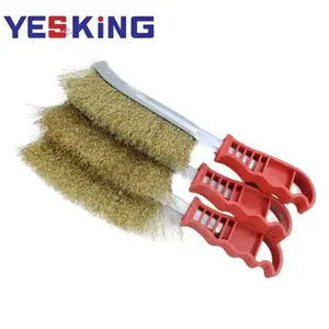 Factory direct sale High quality Plastic Handle Copper Wire Brush Knife Brush Hand Tools