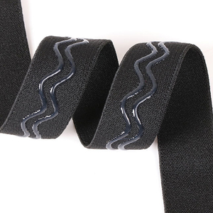 Tùy chỉnh Silicone chống trượt Nylon ban nhạc đàn hồi màu đen và trắng ban nhạc Sweatpants vải dây thắt lưng quần vành đai quần áo băng đàn hồi - Product Image 5