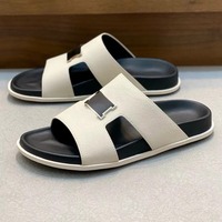 Sandales en cuir à boucle métallique, plates, décontractées, style luxe, chaussures de plage d'été, pour femme, design de créateur, antidérapantes, légères