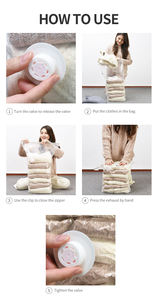 Bolsa de Almacenamiento al Vacío en Forma de Cubo de la Mejor Calidad con Cierre de Cremallera, Plegable, Ahorra Espacio para Ropa, Dormitorio, Viajes, Alimentos, Ropa de Cama, Zapatos - Product Image 3