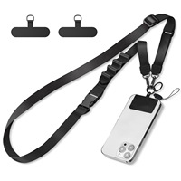 Cordon de téléphone réglable en sangle de polyester avec boucle détachable pour tous les appareils mobiles