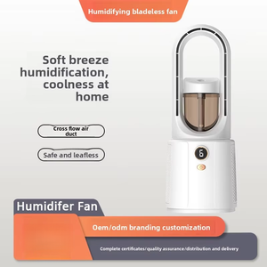 Ventilateur de bureau sans pales transfrontalier avec brumisateur, 6 vitesses de vent, affichage LED, humidificateur, veilleuse USB pour le bureau - Product Image 2