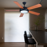 Customized Energy Saving 220V 52 Inch Ac Wood Ceiling Fan Remote Control Copper Ceiling Fan With Lighting