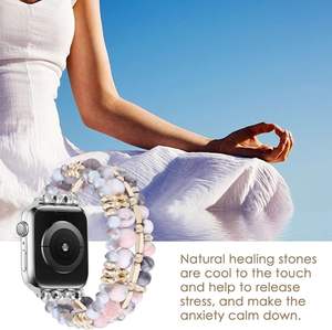 <span class=keywords><strong>Bracelet</strong></span> Boho perlé pour <span class=keywords><strong>Apple</strong></span> <span class=keywords><strong>Watch</strong></span> 42/44/45mm 9 8 7 <span class=keywords><strong>SE</strong></span> femmes perles de cristal faites à la main <span class=keywords><strong>bracelet</strong></span> de montre extensible pour IWatch Ultra - Product Image 5