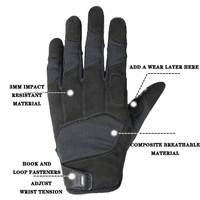 Vente chaude tir anti-crevaison auto-défense M dur Knuckle une corde rapide gants de sécurité tactiques personnalisés pour les hommes