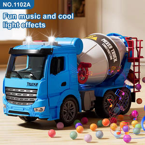 Camion mélangeur à inertie réaliste 1:16 personnalisé avec portes ouvrables, lumières clignotantes et musique, jouet de construction durable pour garçons - Product Image 3