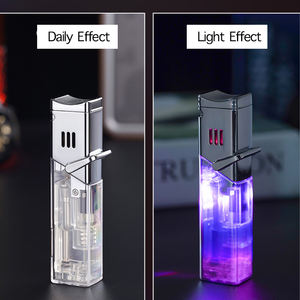 Recharge en métal moderne Gaz Cigarette Poche Cigare Chalumeau Briquet Quatre <span class=keywords><strong>Jet</strong></span> Flamme Butane Personnalisé Prix Usine pour Cadeaux - Product Image 6