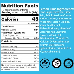 Polvo Electrolítico, Limón y Lima, Bebida Hidratante en Polvo con Vitaminas y Minerales para Apoyar el Bienestar y la Resistencia Física - Product Image 2