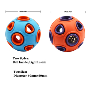 Hersteller Neue <span class=keywords><strong>Design</strong></span> Durable Hund Spielzeug Ball Hund Kauen Spielzeug mit Glocke und Licht - Product Image 5