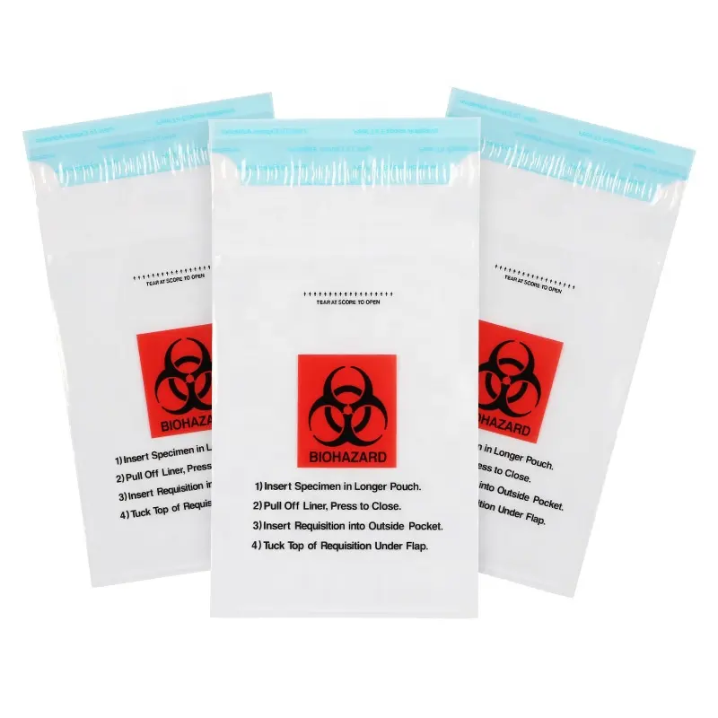 OEM Service Custom Medical Zip lock Biohazard Specimen Bag Plastic Big Biodegradable Garbage Bags On Roll